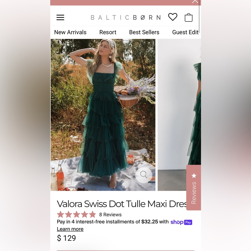 Green tulle dress - Size Large - NWT